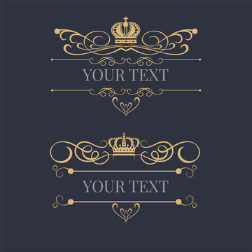 Royal style logo design template. Vector