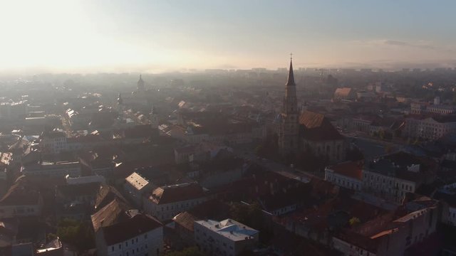 Aerial view of rooftops in Cluj-Napoca