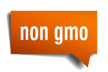 non gmo orange 3d speech bubble