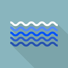 Calm sea icon. Flat illustration of calm sea vector icon for web