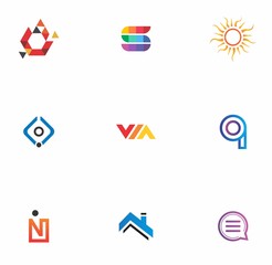 logo set design for element, geometric, website, and identity