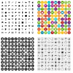 100 individual construction icons set vector in 4 variant for any web design isolated on white