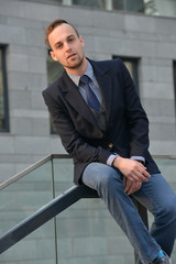 handsome businessman, street portrait