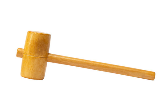 Wooden hammer with clipping path