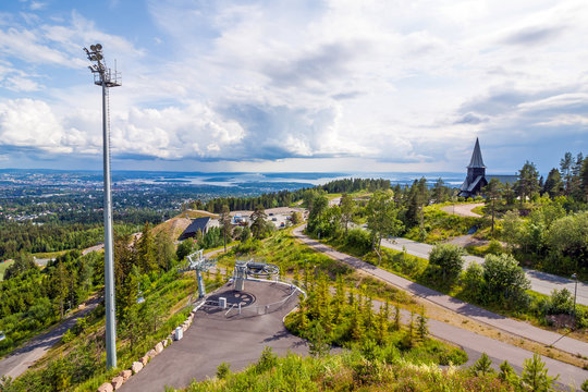 View from Midtstubakken ski-jump (near holmenkollen ski jump) to Oslo