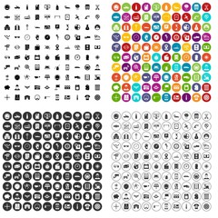 100 auto repair icons set vector in 4 variant for any web design isolated on white