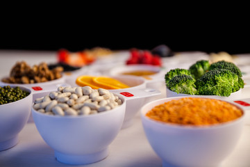 Portion cups of healthy ingredients