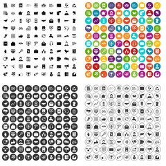 Fototapeta na wymiar 100 interaction icons set vector in 4 variant for any web design isolated on white