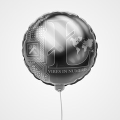 Cryptocurrency symbol as a balloon, 3d rendering, white background.