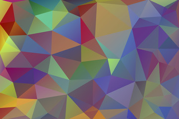 Abstract, colorful, multicolor and iridescent background of triangles