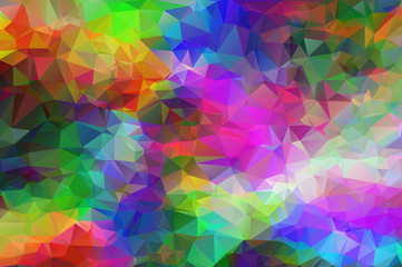 Abstract, colorful, multicolor and iridescent background of triangles