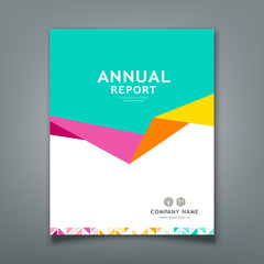 Cover Annual report abstract triangle paper design background, vector illustration