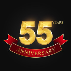  anniversary, anniversary, 55 years anniversary celebration logotype.