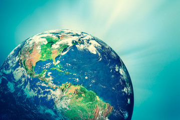 Fototapeta premium Earth from Space. Best Internet Concept of global business from concepts series. Elements of this image furnished by NASA. 3D illustration