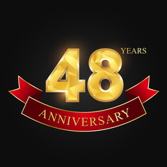 anniversary, anniversary, 48 years anniversary celebration logotype.