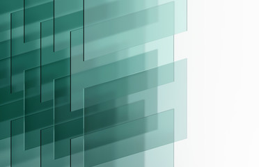 Abstract mirror glass plate overlapped, idea concept, 3d rendering.