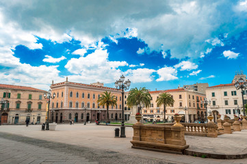 Fototapeta na wymiar Italy Square in the city of Sassari