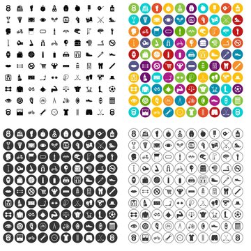 100 kettlebell icons set vector in 4 variant for any web design isolated on white