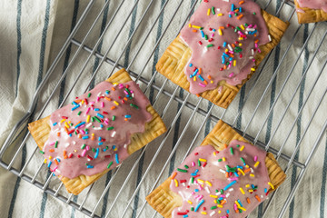 Fototapeta na wymiar Sweet Homemade Strawberry Toaster Pastries