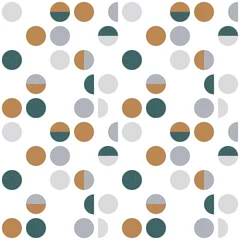 Gardinen Abstrakte geometrische Tapete mit Halbkreisen und Kreisen. Nahtloses Muster im skandinavischen Stil. Vektor-Hintergrund. © Viktoriia
