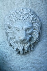 Decorative lion statue is beauty in the garden