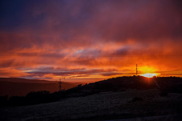 Fototapeta na wymiar Amazing sunrise on camino