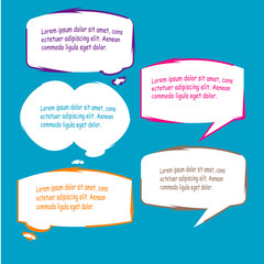 set of quote box bubble speech talk frame illustration
