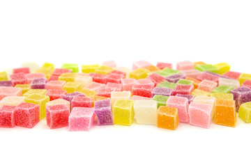 Assortment of colorful fruit jelly candy