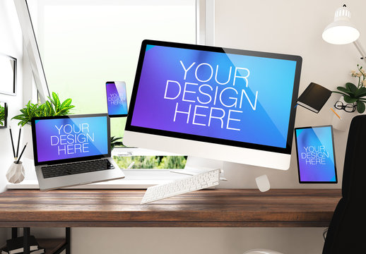 Floating Devices in Office Mockup