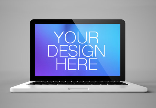 Laptop Mockup on Gray Background