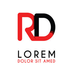 initial Letter RD with red Black and has rounded corners