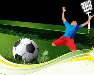 Football player celebrates 