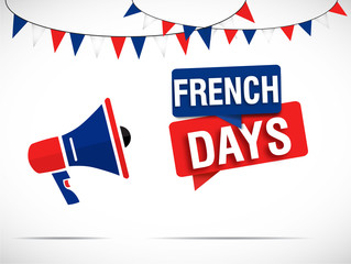 mégaphone et fanions : french days