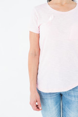 Obraz premium Women in pink for breast cancer awareness