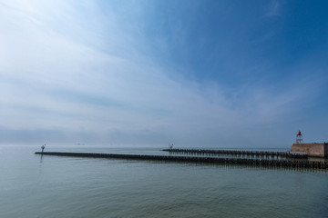 Fototapeta na wymiar Beatiful View Of The Harbor Exit Of Vlissingen Province Zeeland