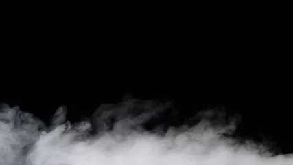 Raamstickers Geïsoleerde mist of rookbeweging op zwarte kleurenachtergrond © mputsylo