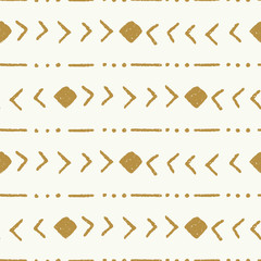 vector tribal stripe gold and cream seamless repeat pattern background