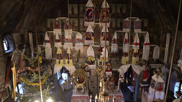 The Wooden Church's altar in Oncesti 