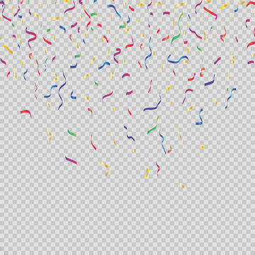 
Bright confetti, Colorful and isolated on a transparent background. Festive vector illustration

