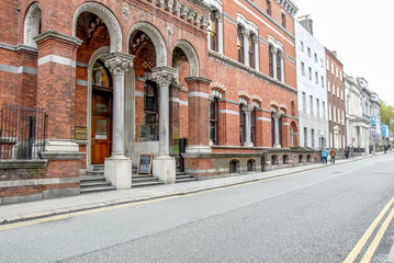 Fototapeta na wymiar Dublin, Ireland, 24 October 2012: Buildings and Street View