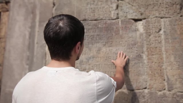Mans hand Inscriptions on the wall old, texture, vintage, design, dark, surface, art, calligraphy, letter, ancient