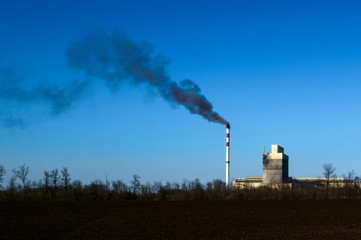 Fototapeta na wymiar Pollution air. Industrial smoke. Ecological problem