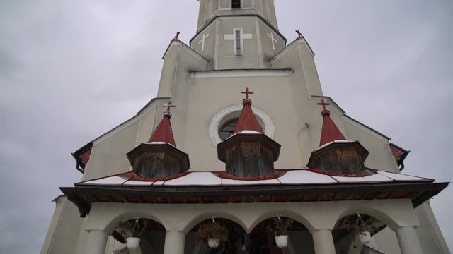 Tilt down view of an Orthodox church, Maramures