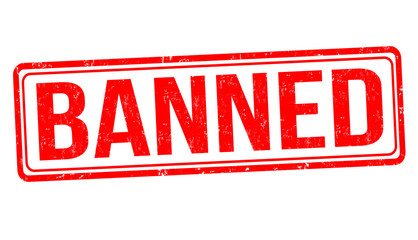 Banned grunge rubber stamp