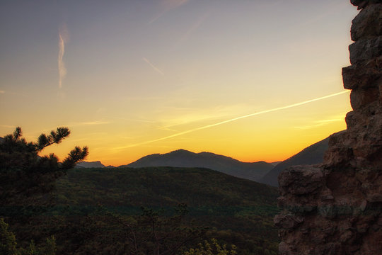 Sonnenuntergang Stahemberg Ruine