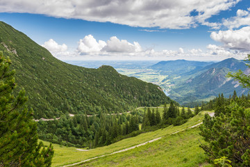Fototapeta na wymiar Weg zum Herzogstand in den Alpen im Sommer