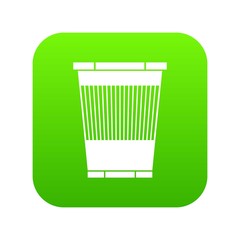 Trash can icon digital green for any design isolated on white vector illustration