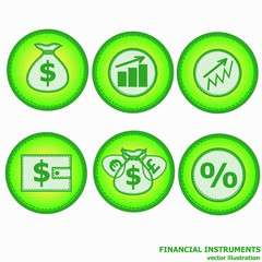 Financial Symbols. Vector illustration.