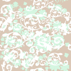 Fabric floral design pattern in vintage style