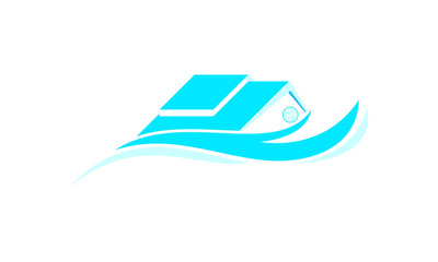 House and wave logo